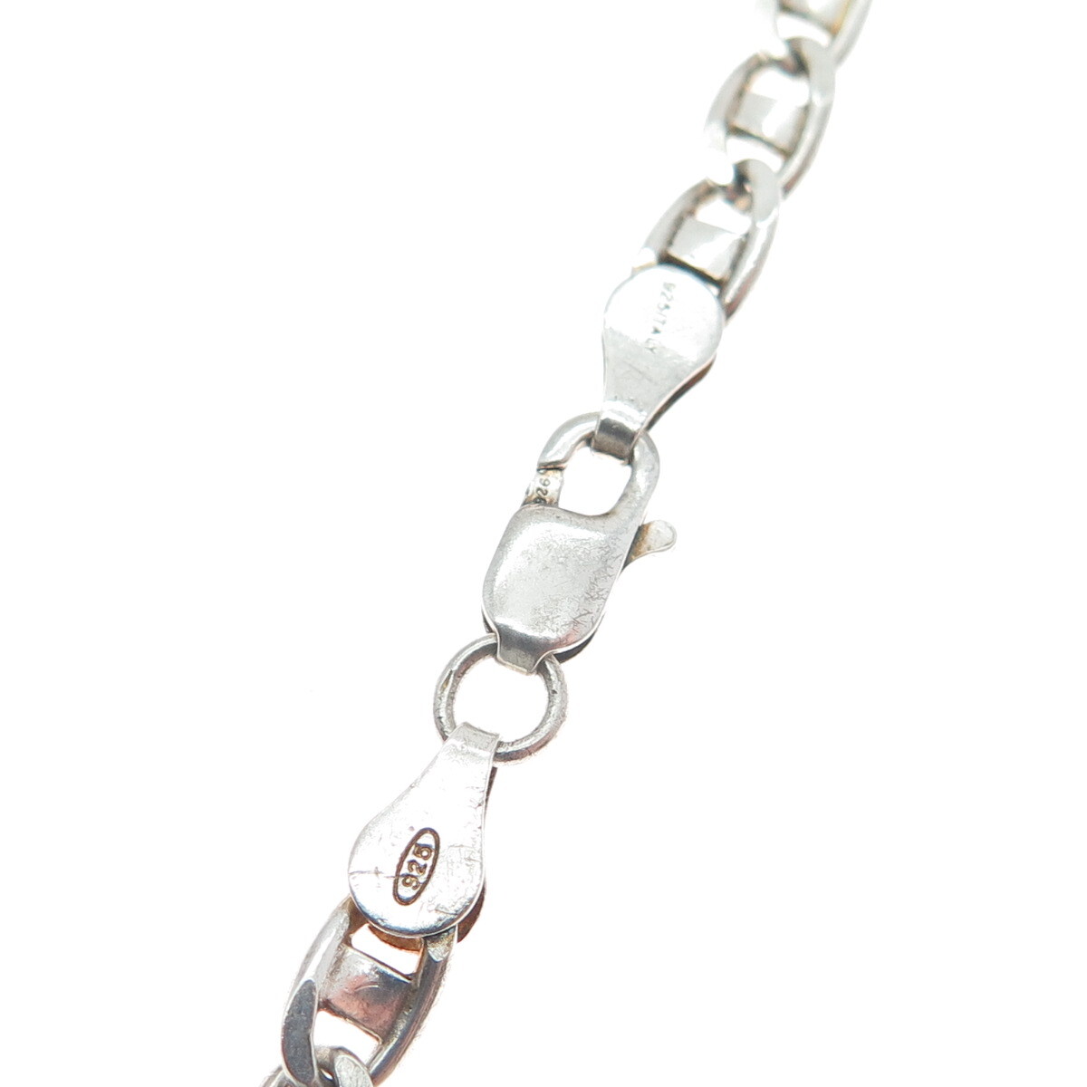 925 Sterling Silver Vintage Italy Flat Anchor Mariner Link Bracelet 7″