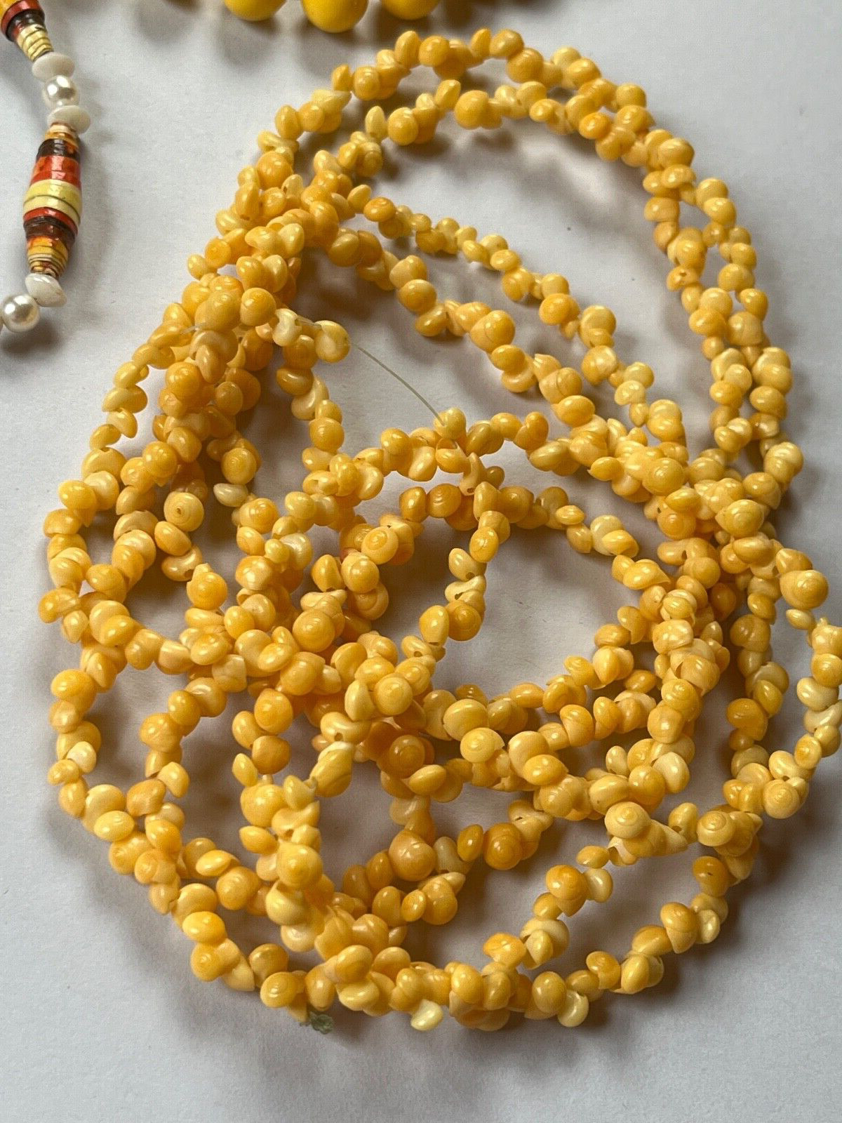 Vintage Lot of Solid Round Sunny Yellow Plastic & Tiny Faux Popcorn Plastic &