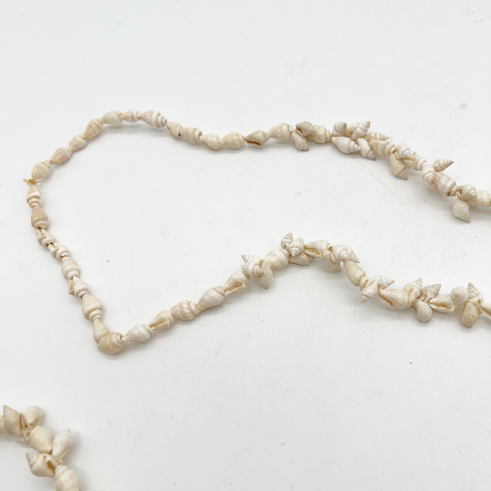 Shell Necklace Vintage Seashell Hawaiian Long Single Strand Wrap 52” Natural
