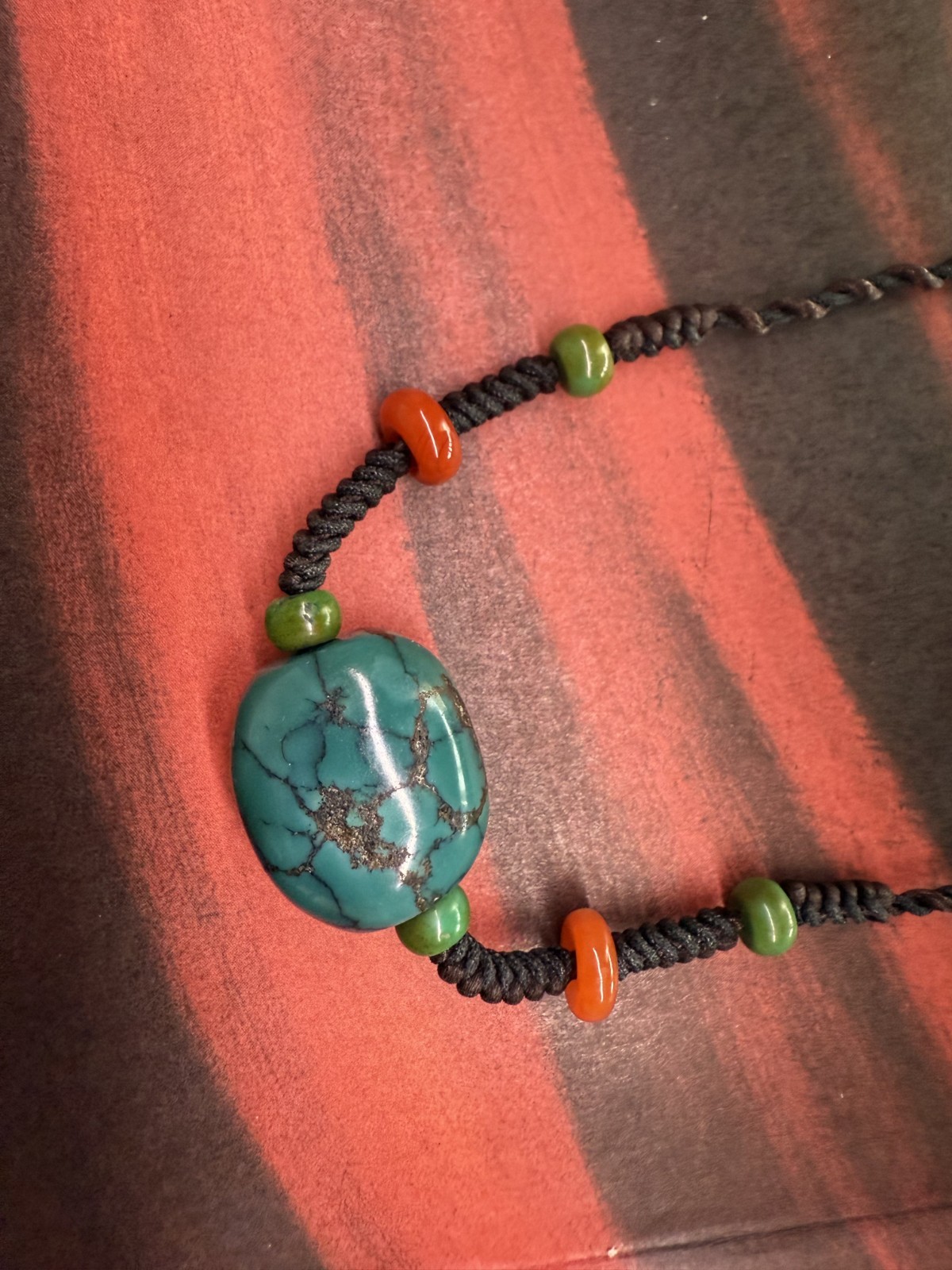 Vintage Tibetan Turquoise Bead Necklace | Handcrafted Traditional Amulet