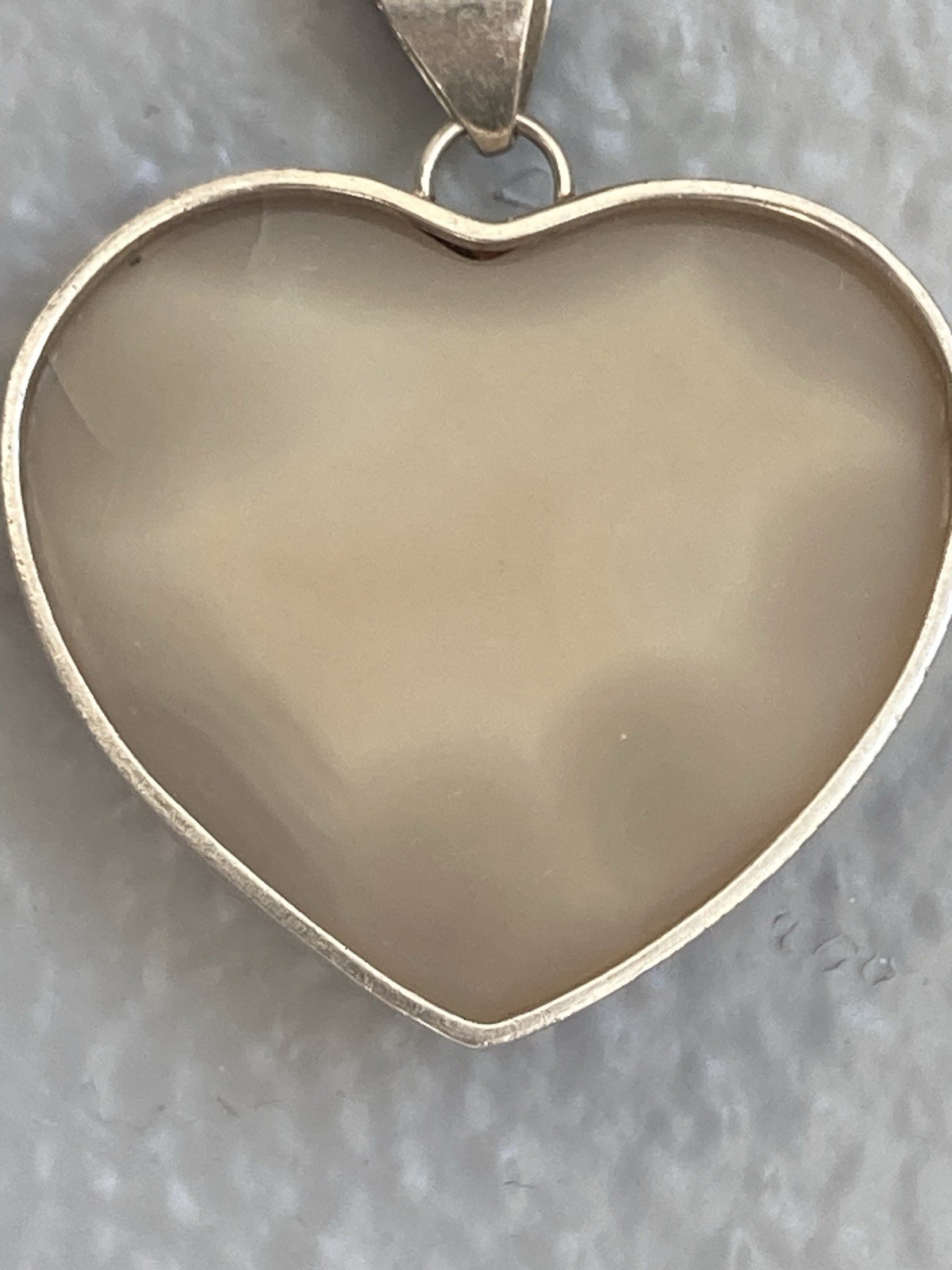 Druzy Pendant Sterling Signed Fifirose 925 Necklace Quartz Heavy Big bail Heart