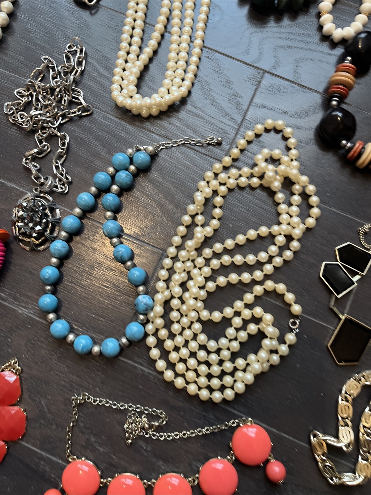 Vintage Necklace Costume Jewelry Lot of 16 , Chunky, Statement, Faux Pearls etc