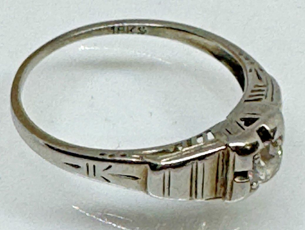 Antique Engagement Wedding Dazzling Diamond Ring 18k Sz7.75 Bunde & Upmeyer M&F