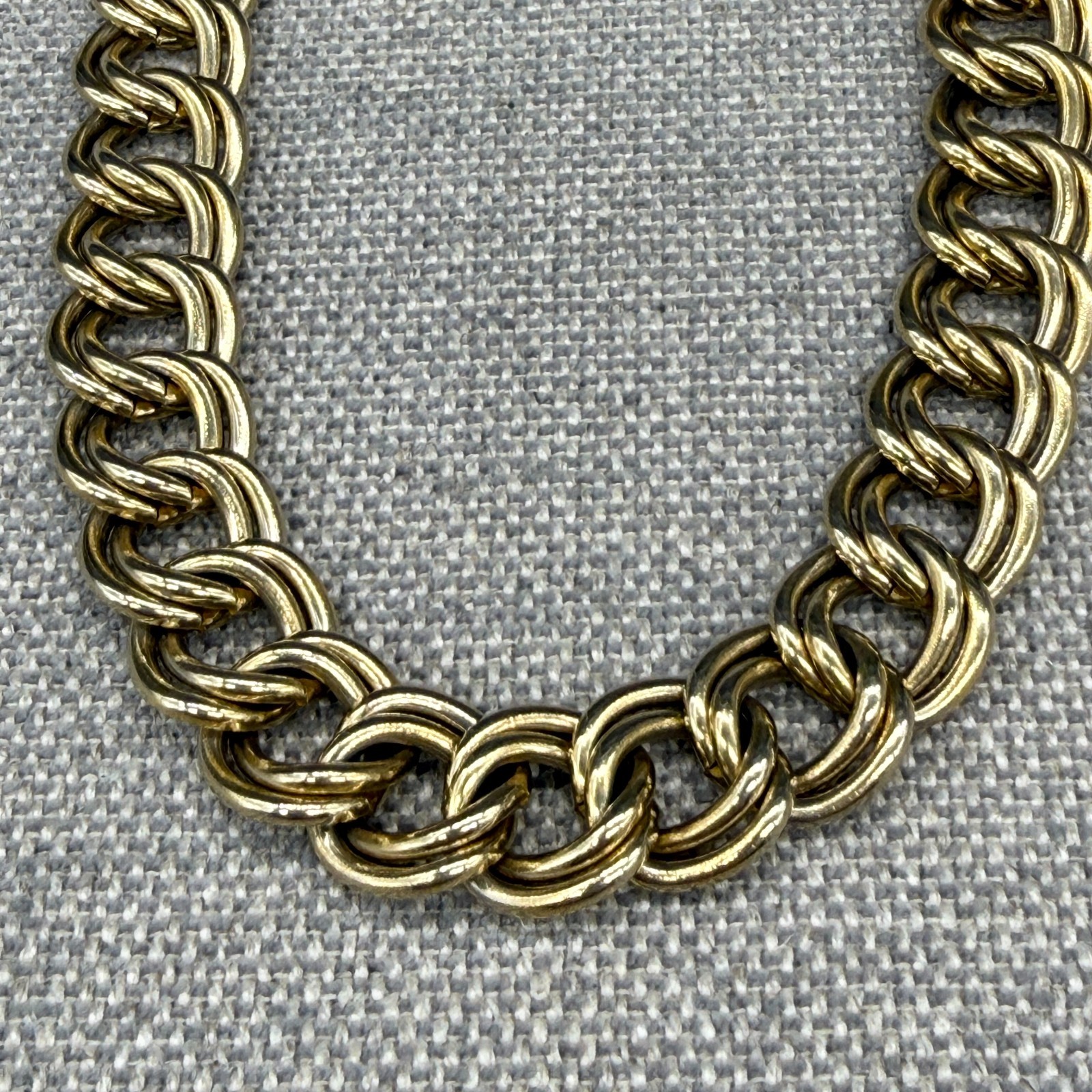 Vintage Necklace Double Link Gold Tone Chunky Y2K 18 Inches