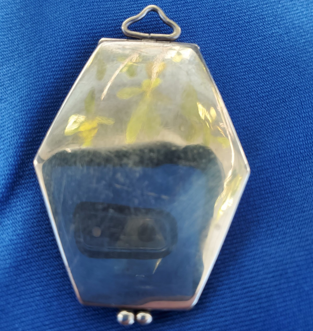 ORIGINAL Antique Deco STERLING SILVER 925 Pendant Vintage Hexagon Lozenge Locket