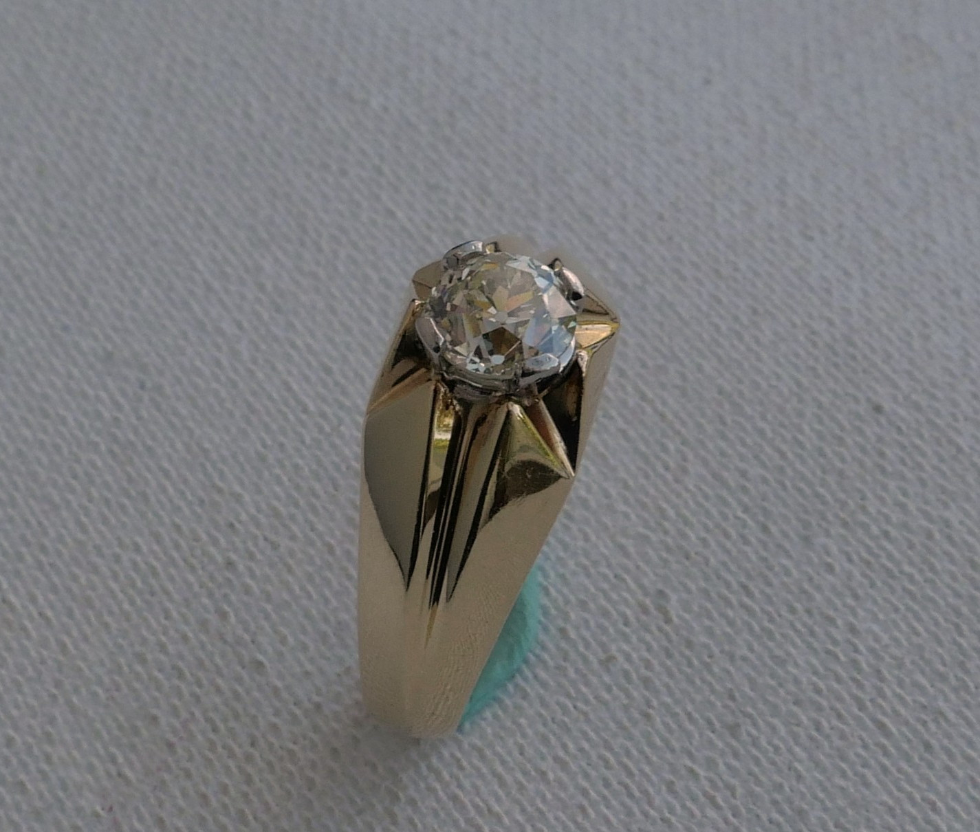 Vintage 14K Yellow Gold 0.90 Ct Old European Cut Diamond Ring 5.3 Gr Sz 8.75