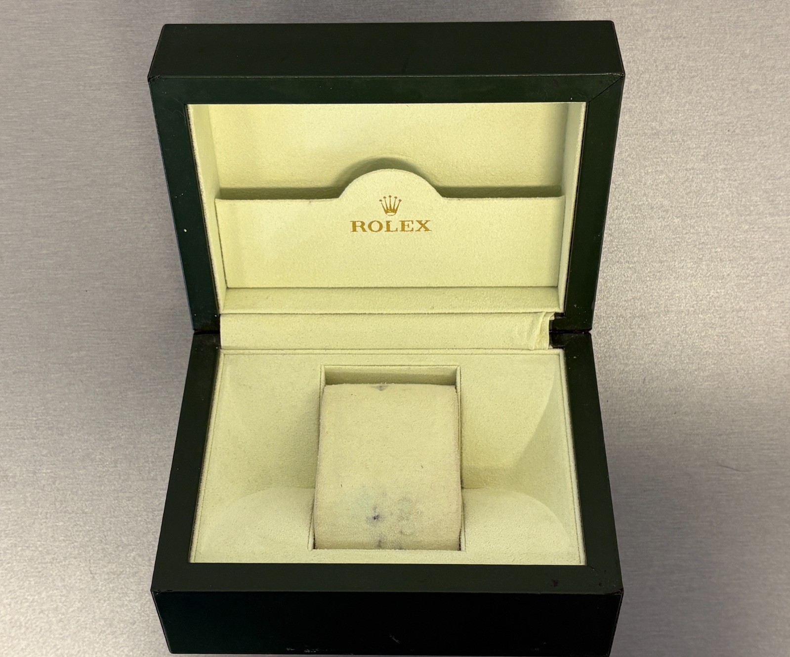 AUTHENTIC GREEN WAVE PATTERN ROLEX WRIST WATCH DISPLAY BOX- NICE!