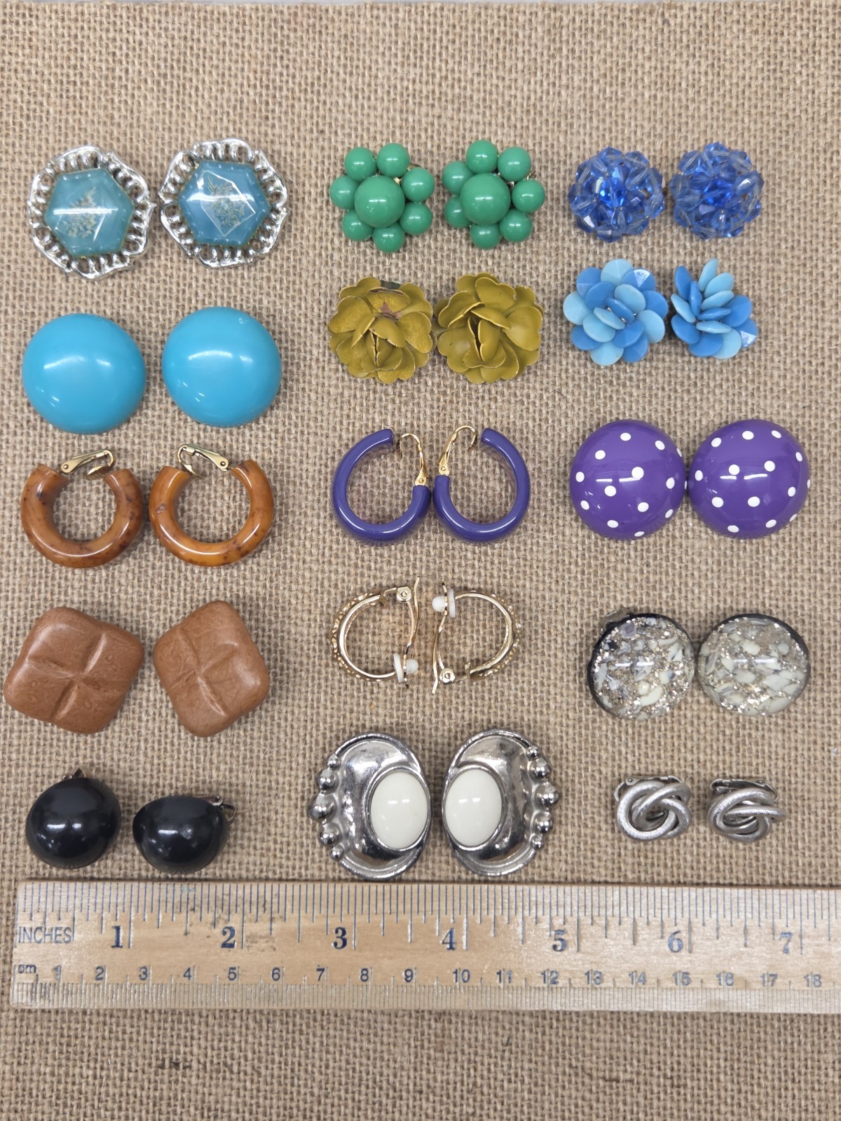 Vintage Clip On Earrings Lot 15 Pairs West Germany, Dauplaise, Sarah Coventry