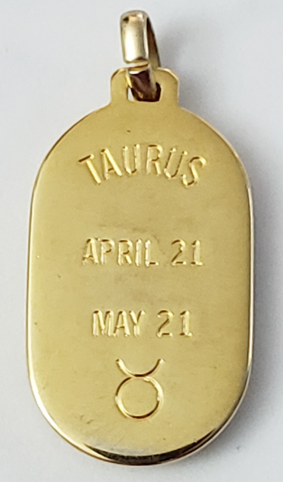 Vintage Taurus May Horoscope Astrology Sign Goldtone Gold Tone Pendant Charm