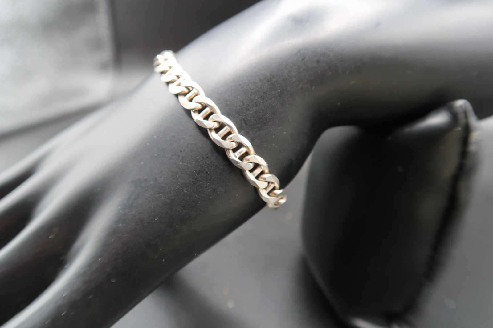 Vtg Sterling Silver Mariner or Anchor Link Bracelet 925 6.5″ Beautiful