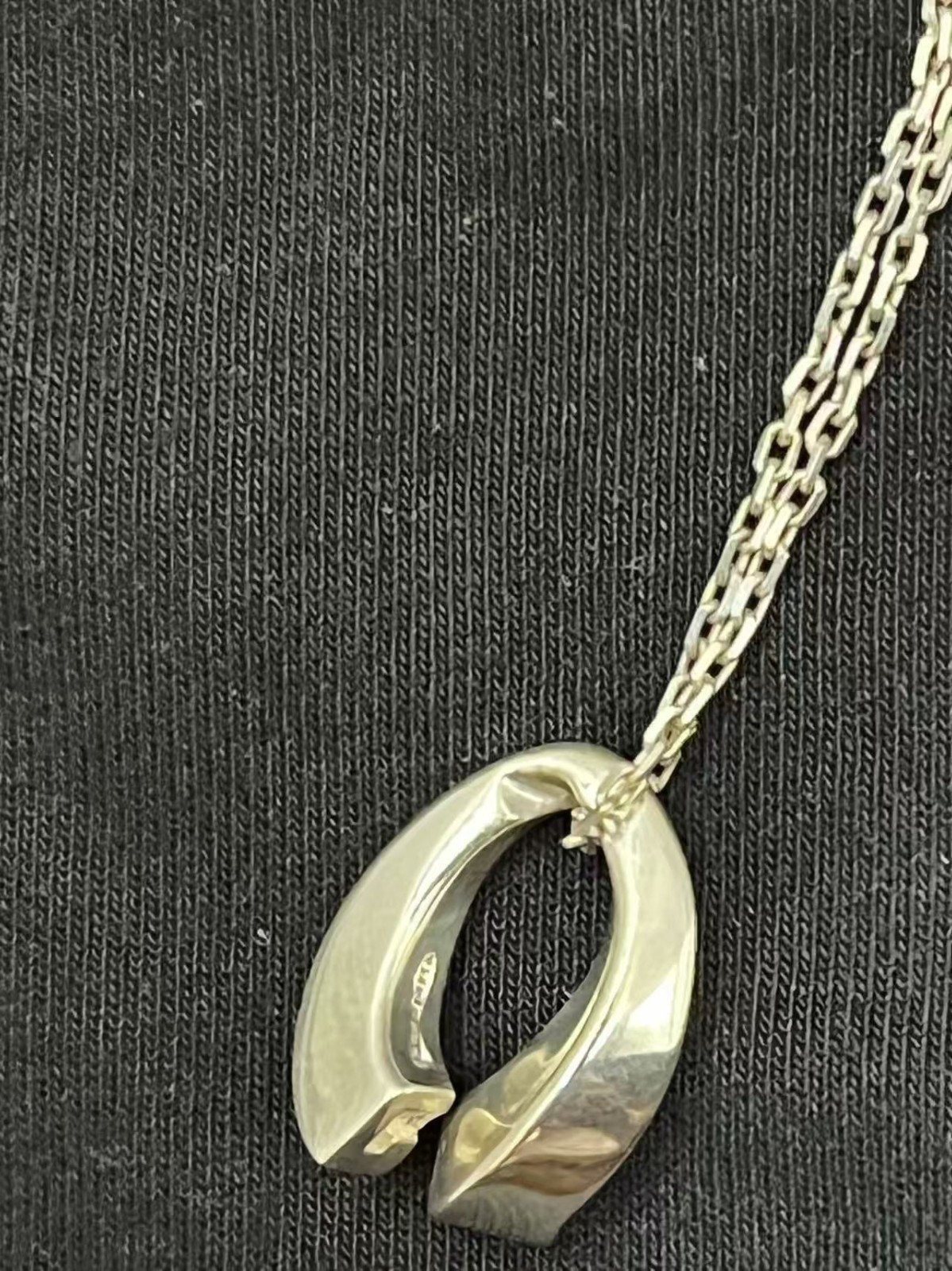GUCCI Amethyst Twist Pendant 925 Silver Necklace 16.5in