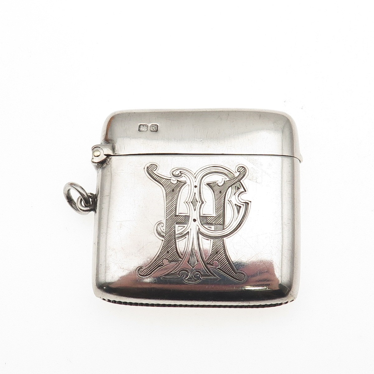 James Deakin & Sons Sterling Antique 1907 Chester HP Monogram Vesta Match Case
