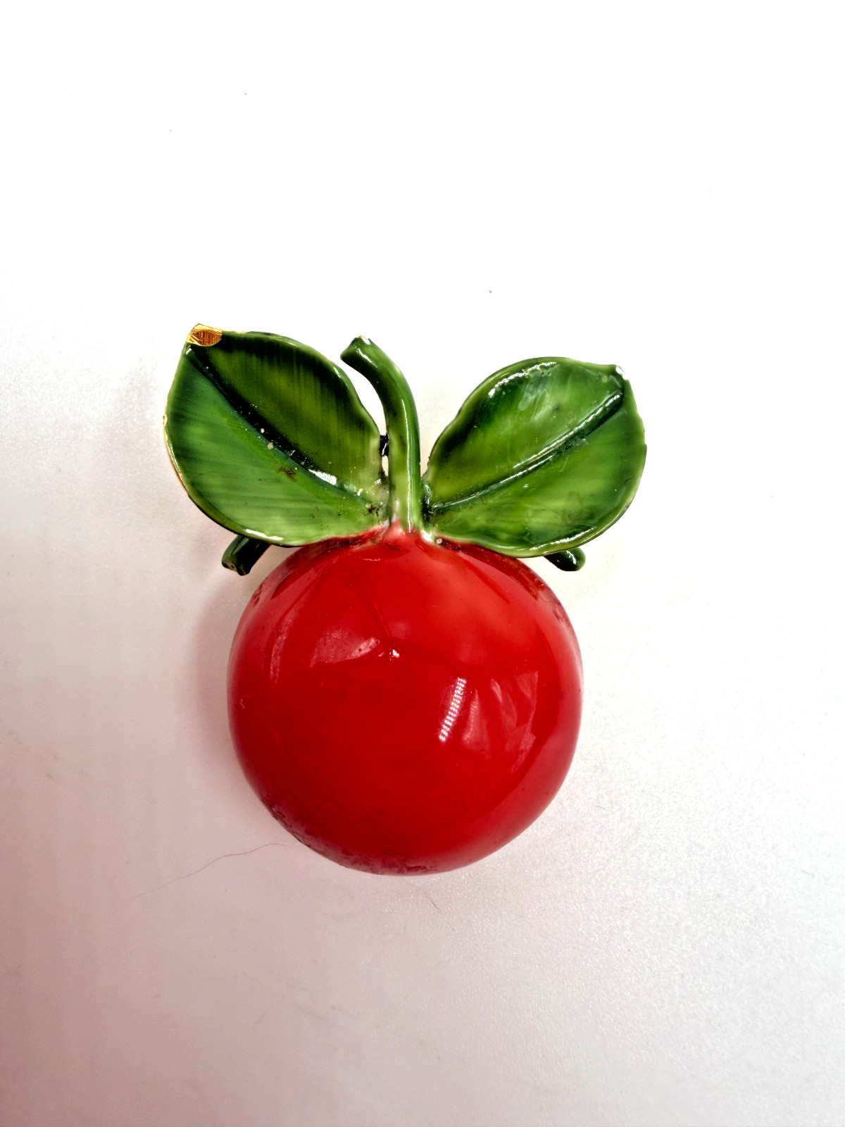 Vintage Brooch Fruit Original by Robert Red Cherry Enamel