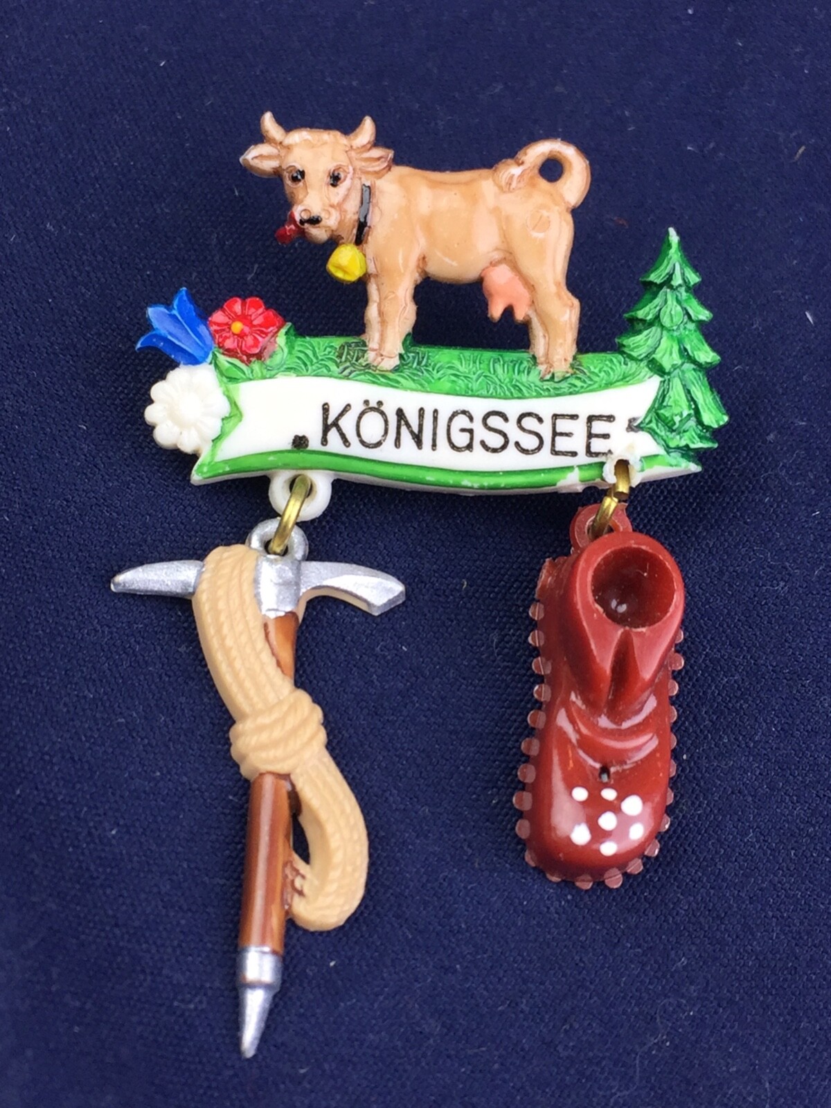 Collection of 8 Vintage German Celluloid Souvenir Pins Konigssee Wien