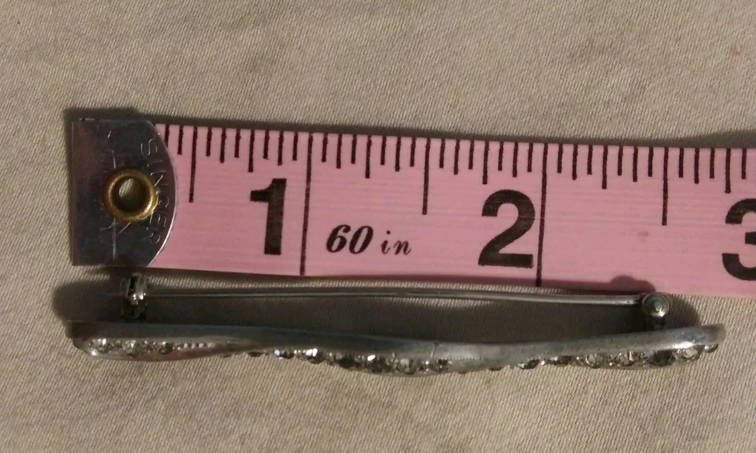 Antique 1920s Fishson Silverite Bar Pin Brooch Gorgeous Vintage Costume Jewelry