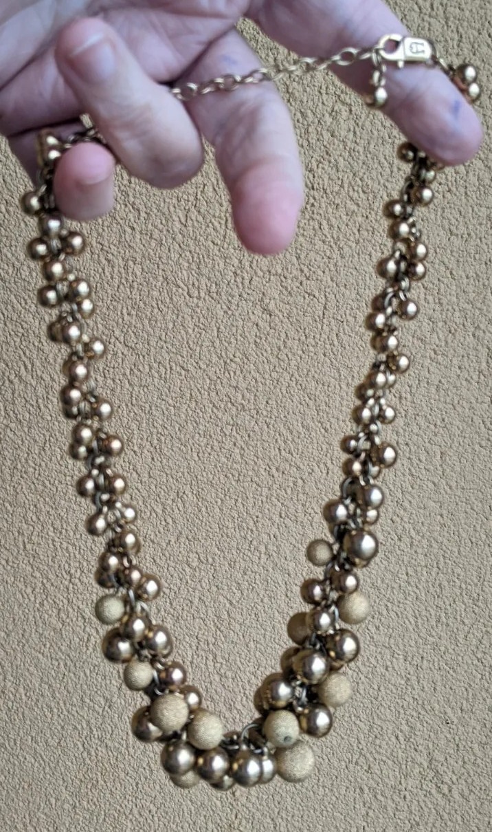 Aigner Necklace Gold Colored Metal Multiple Beads Balls aug22