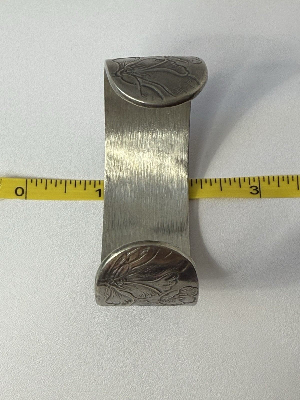 Salisbury Pewter August Poppy Flower Of The Month Wide Cuff Bracelet