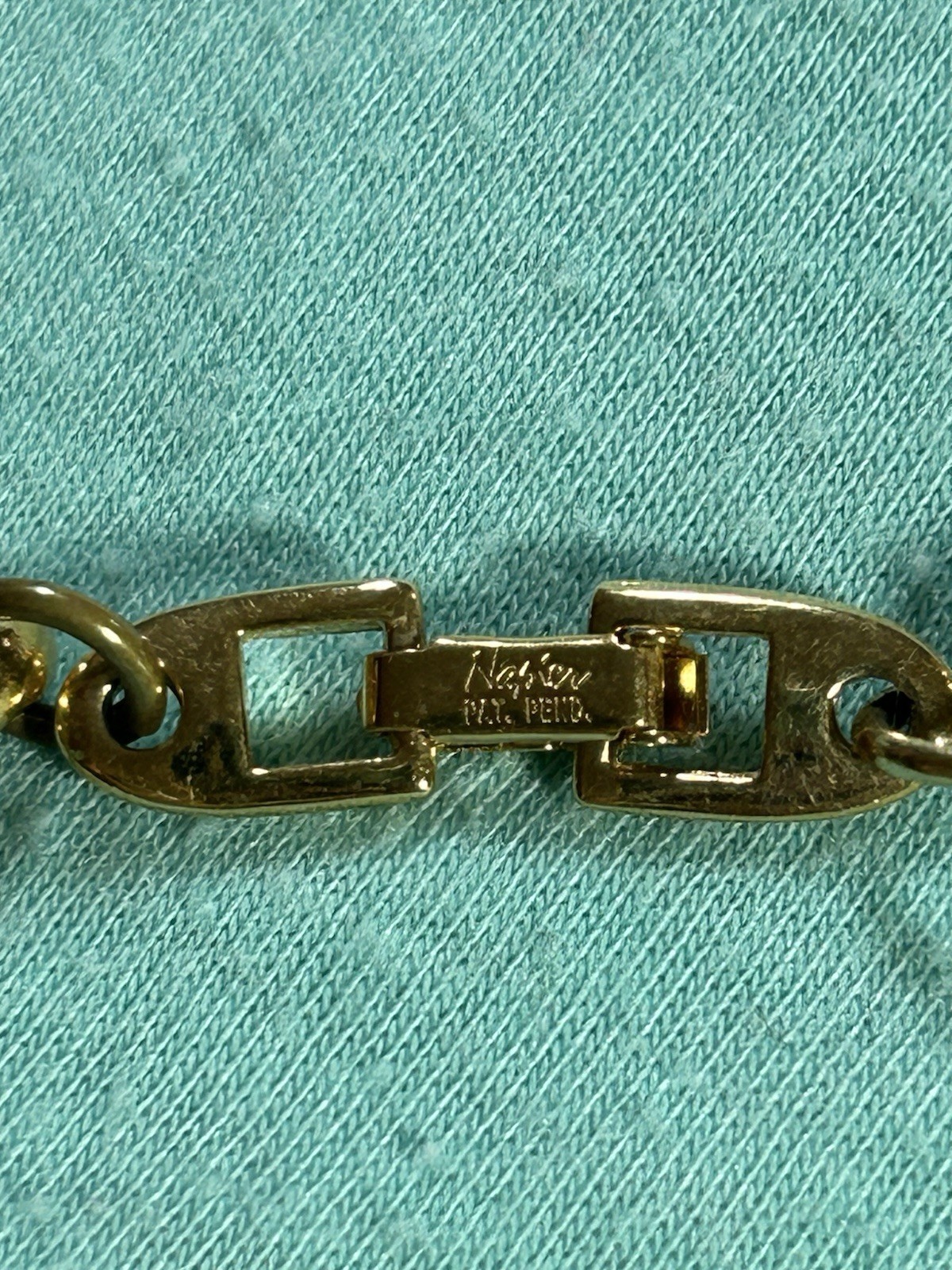 2 Piece Napier Gold Tone Link Chain Choker Necklace Signed Bracelet