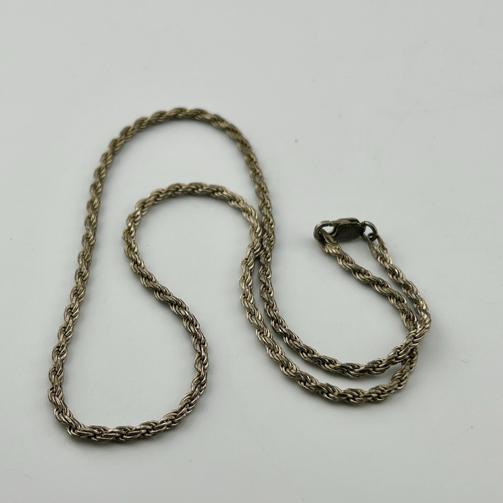 Sterling Wheat Spiga Silver Chain 925 Italy IJC 18″ 2.6mm 12g Spring Ring 80s