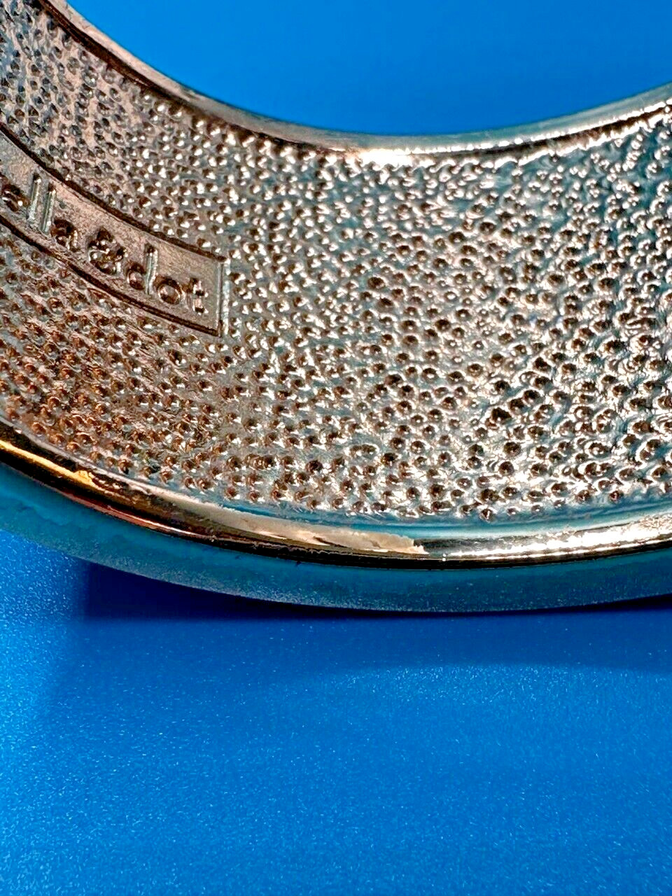 Vintage Stella & Dot Bracelet Clamper Gold Tone Faux Snakeskin Crystal Accents