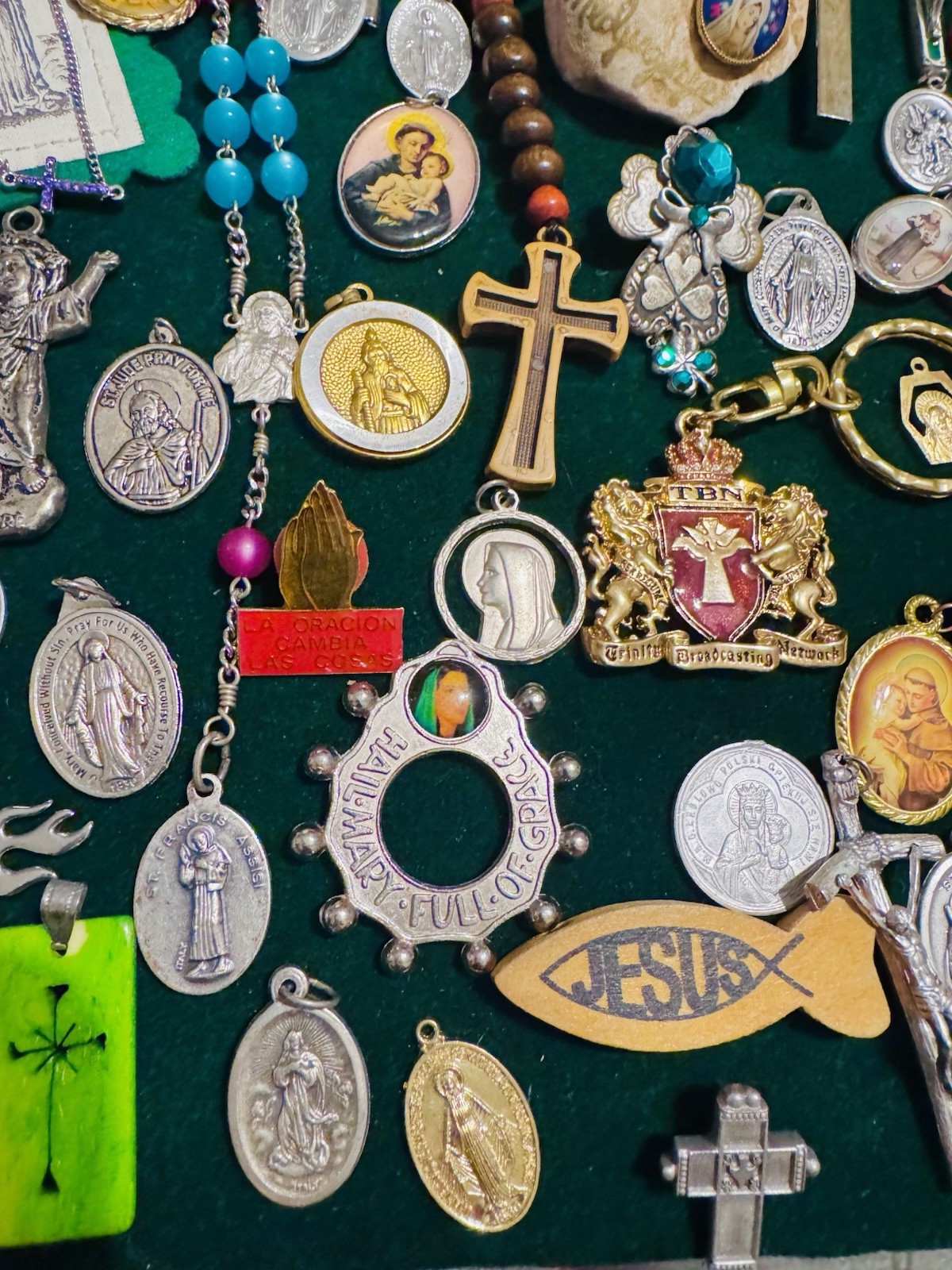 Vintage Modern Religious Cross Necklace Jewelry Lot 120+ Italy Germany Bethlehem