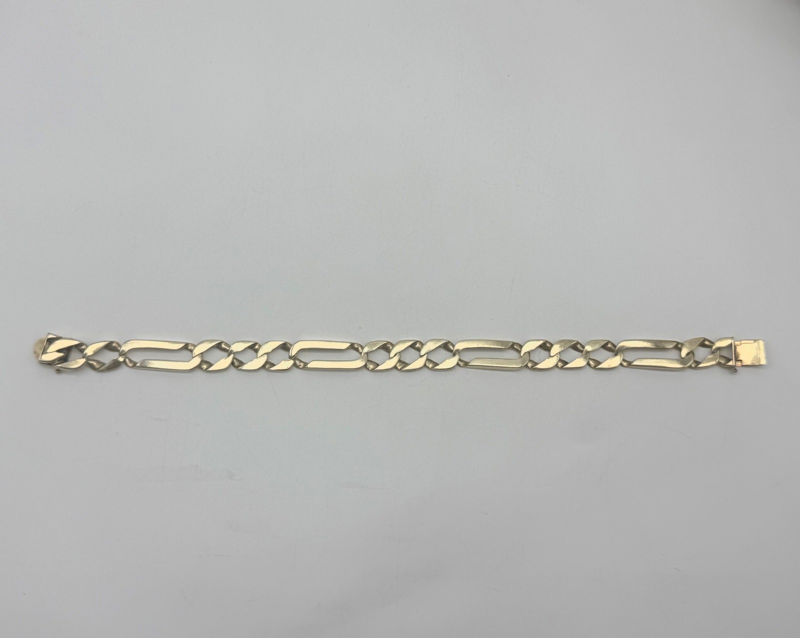 Men’s Vintage 14k-28g Gold Figaro 9″ Bracelet – Italian Naples Hallmarks – 10mm