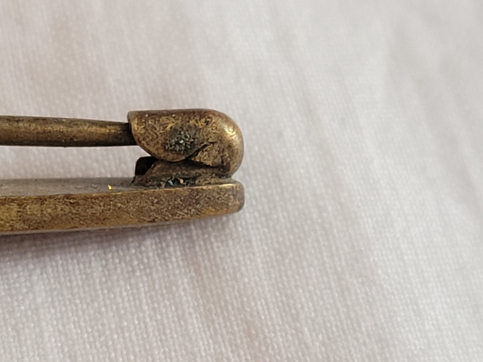Vintage Art Deco Geometric Pattern Solid Brass Bar Pin Safety Pin Clasp 2.25″ L