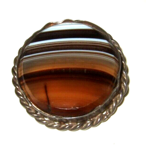Scottish Agate Pin Antique Estate Jewelry
