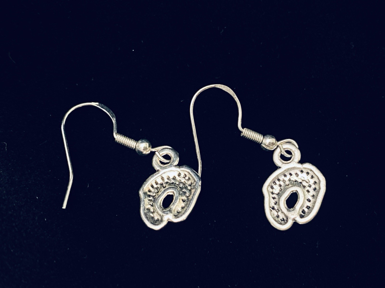 Vintage Sterling Silver Baby Feet Charm Earrings Dangle Drop 925 Sterling