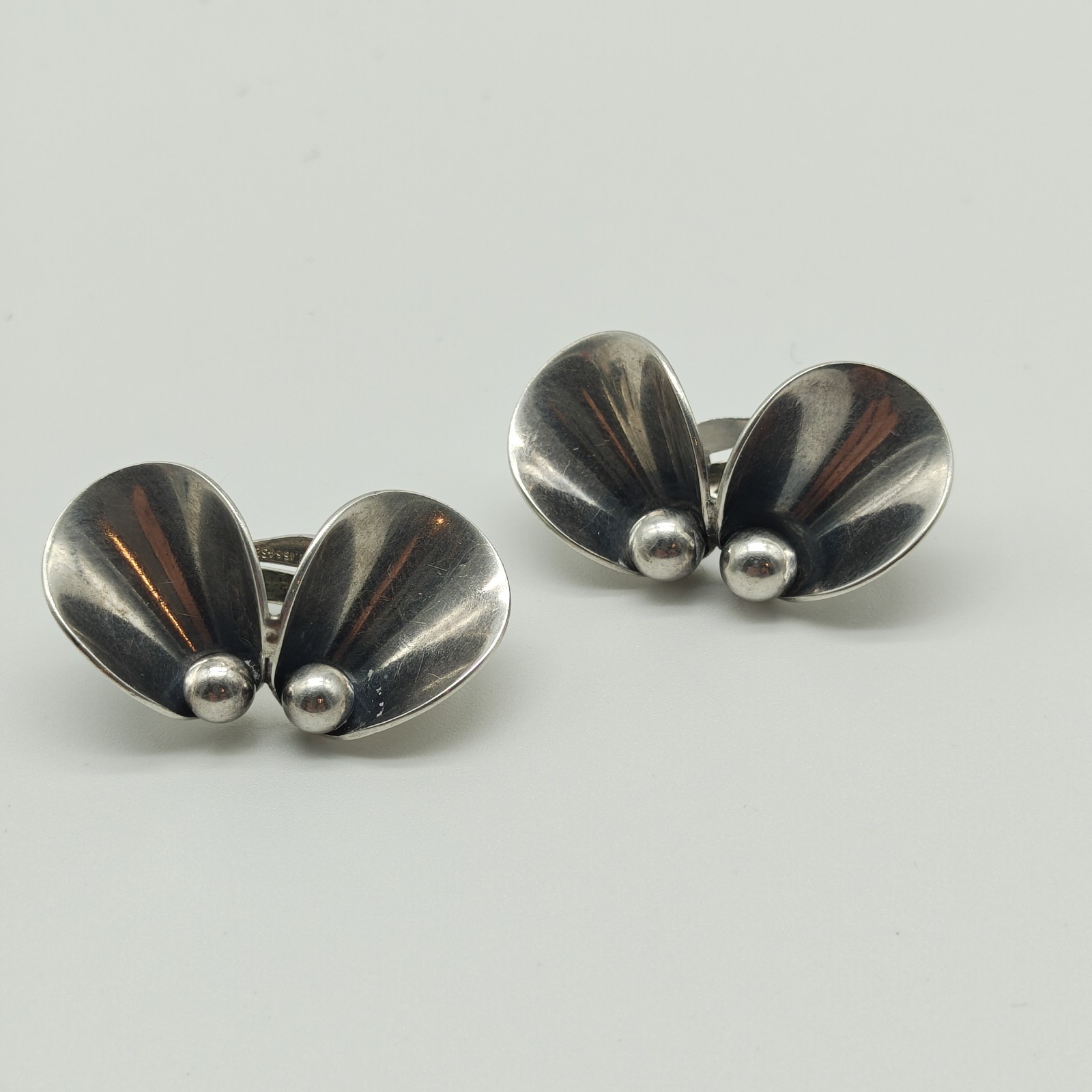 Niels Erik N. E. From Denmark Sterling Silver 925 Clip On Earrings Modernist