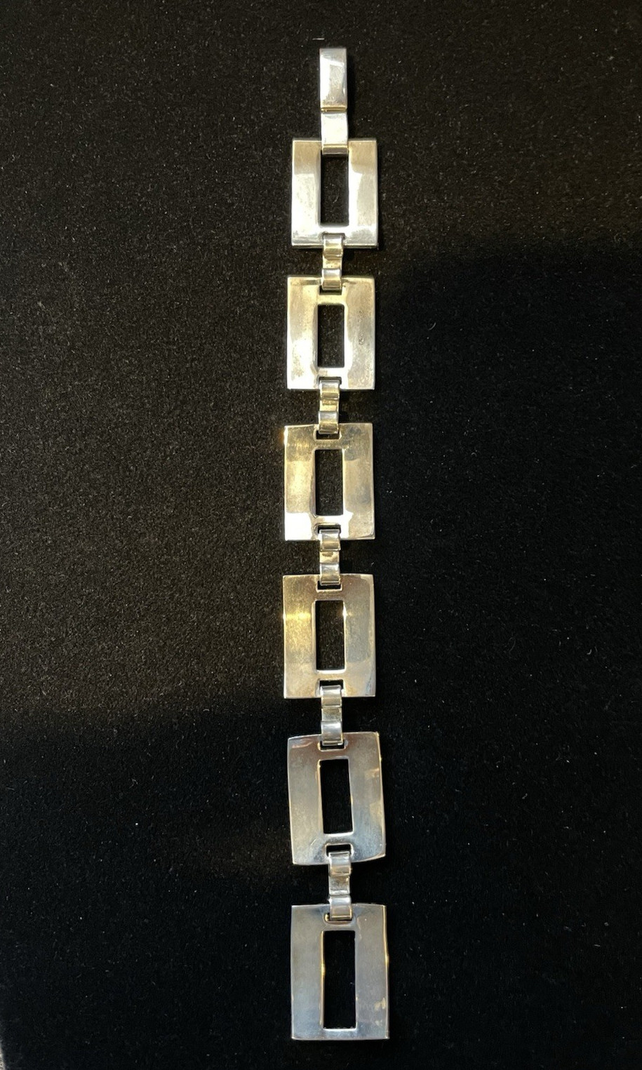 Vintage 1980’s Sterling 925 MEX Bracelet Art Deco Panel Link 6.5 In 18 gr Sale!