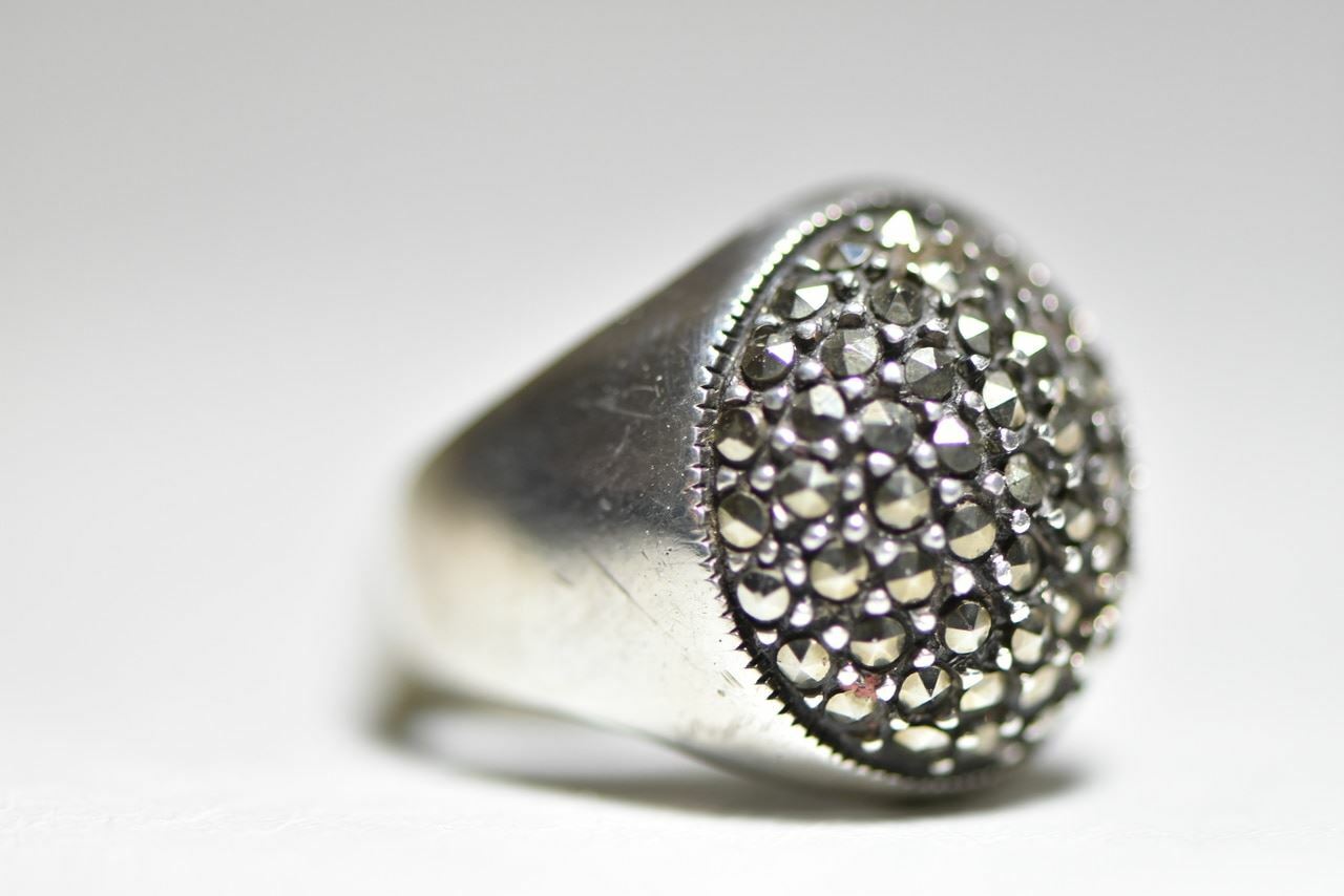 Dome Marcasite ring Art Deco Boho influences women Size 5.75