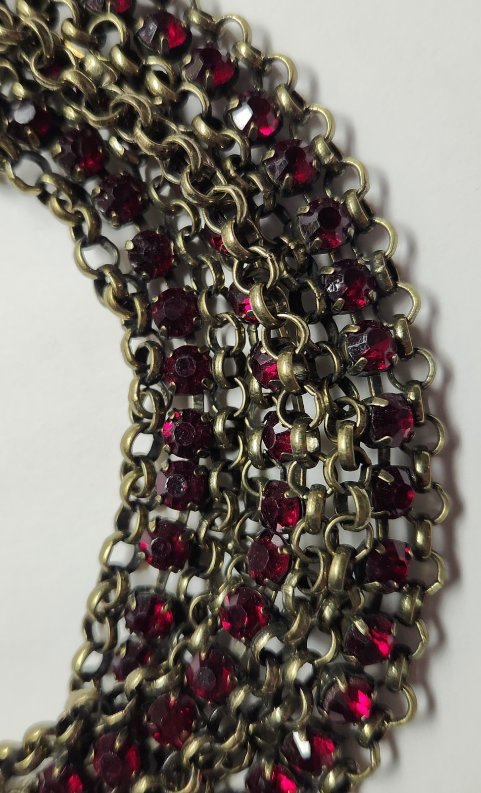 Coldwater Creek Rope-Style Red Faceted Stone Necklace