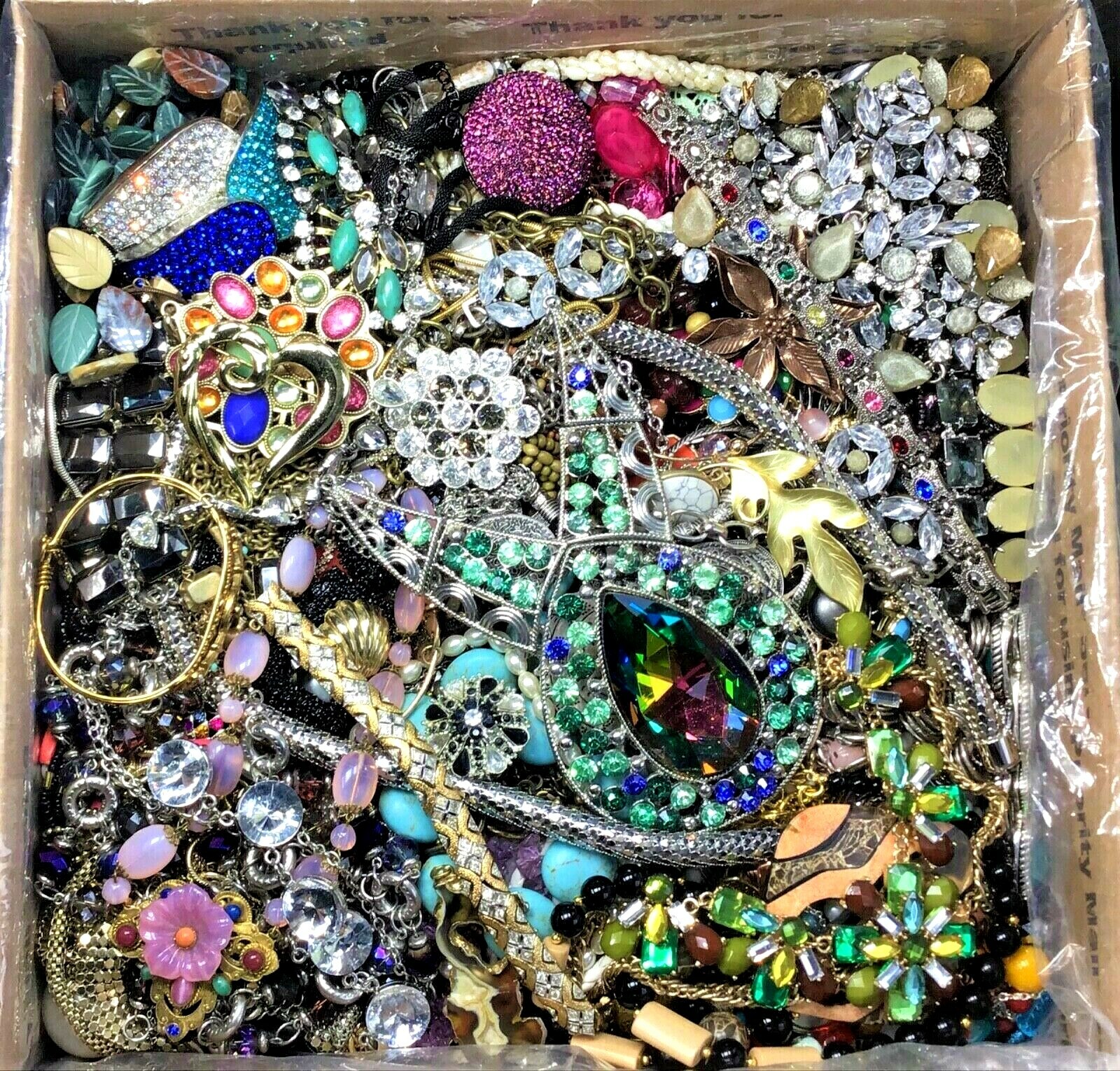 Jewelry Lot 7 Lbs Pounds Unsearched Junk & Wear Vintage & Mod Tangles Treasure