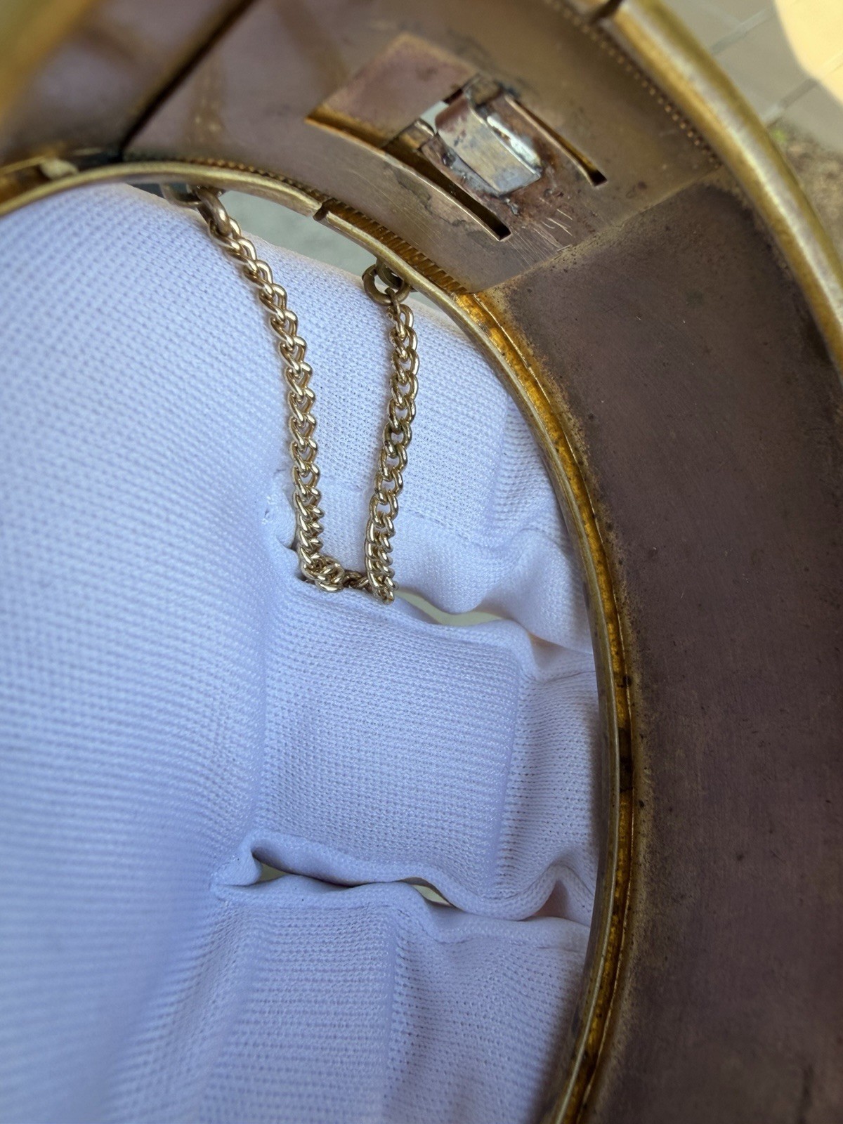 Antique Victorian Porcelain Miniature Portrait Bangle Cuff Bracelet C. 1900