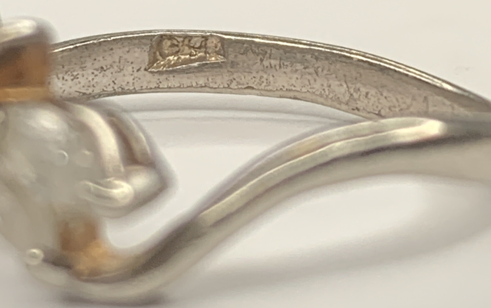 VTG Sterling 925 Signed CW Charles Winston Cubic Zirconia Dragonfly Ring SZ 8