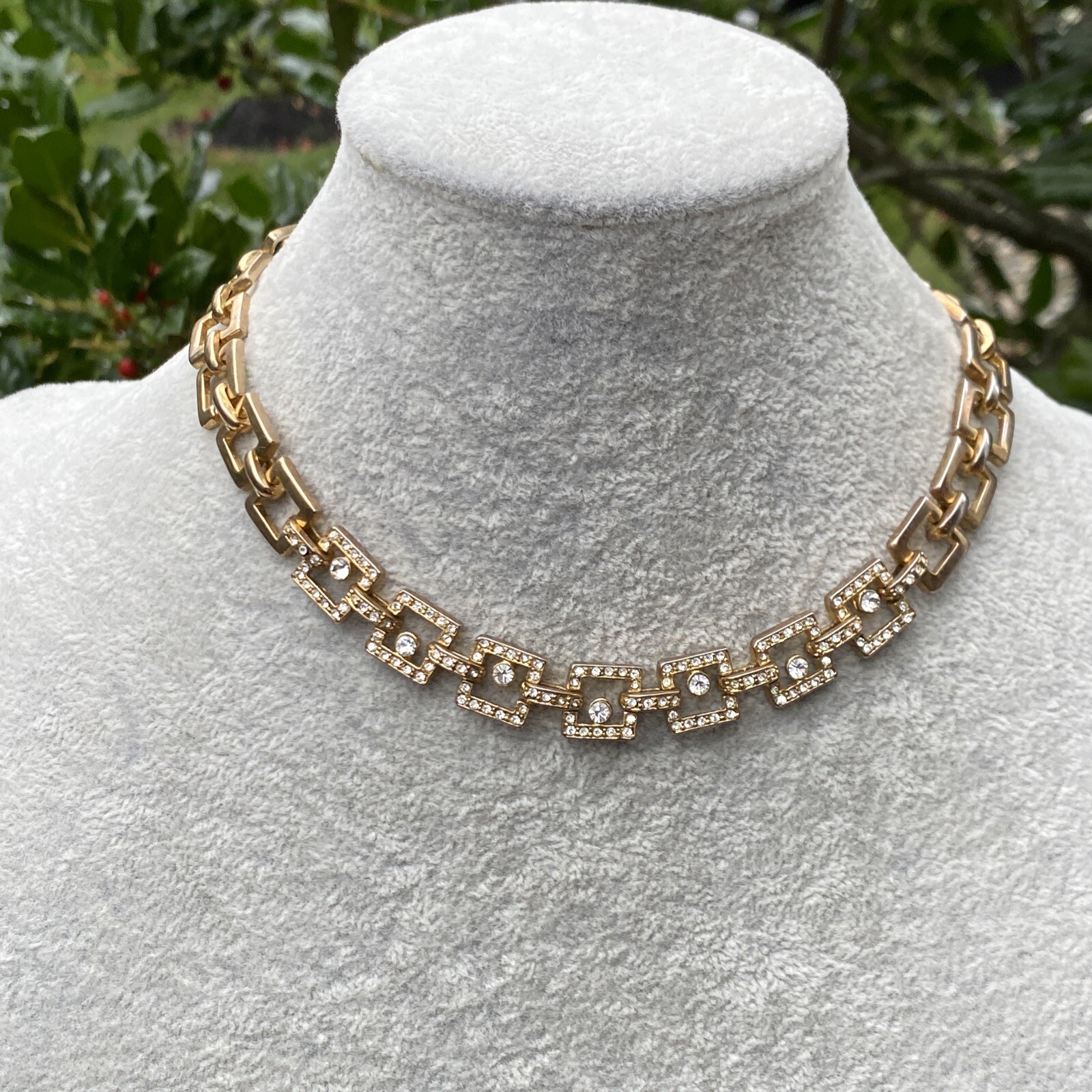 Vintage Choker Necklace Estate Jewelry Pre-Owned Gold Wash