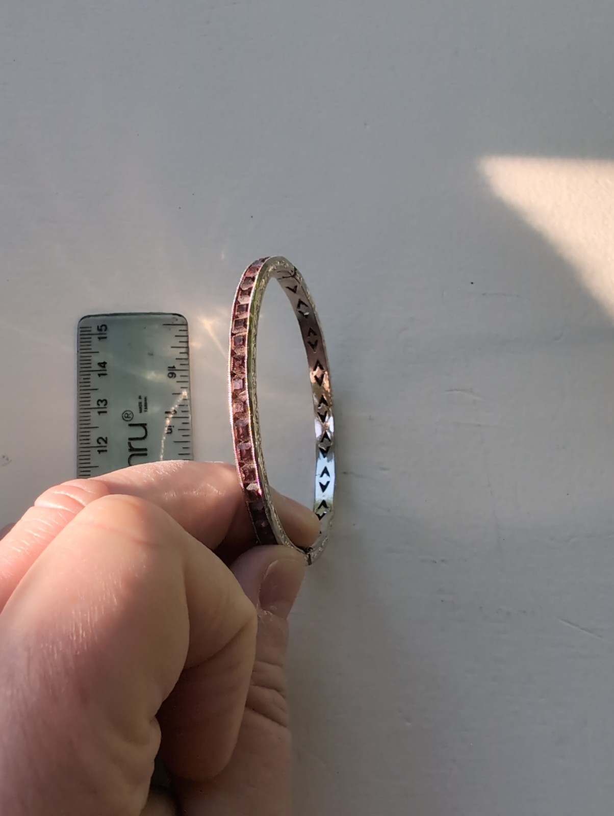 Vintage Hinge Bracelet with Purple Stones