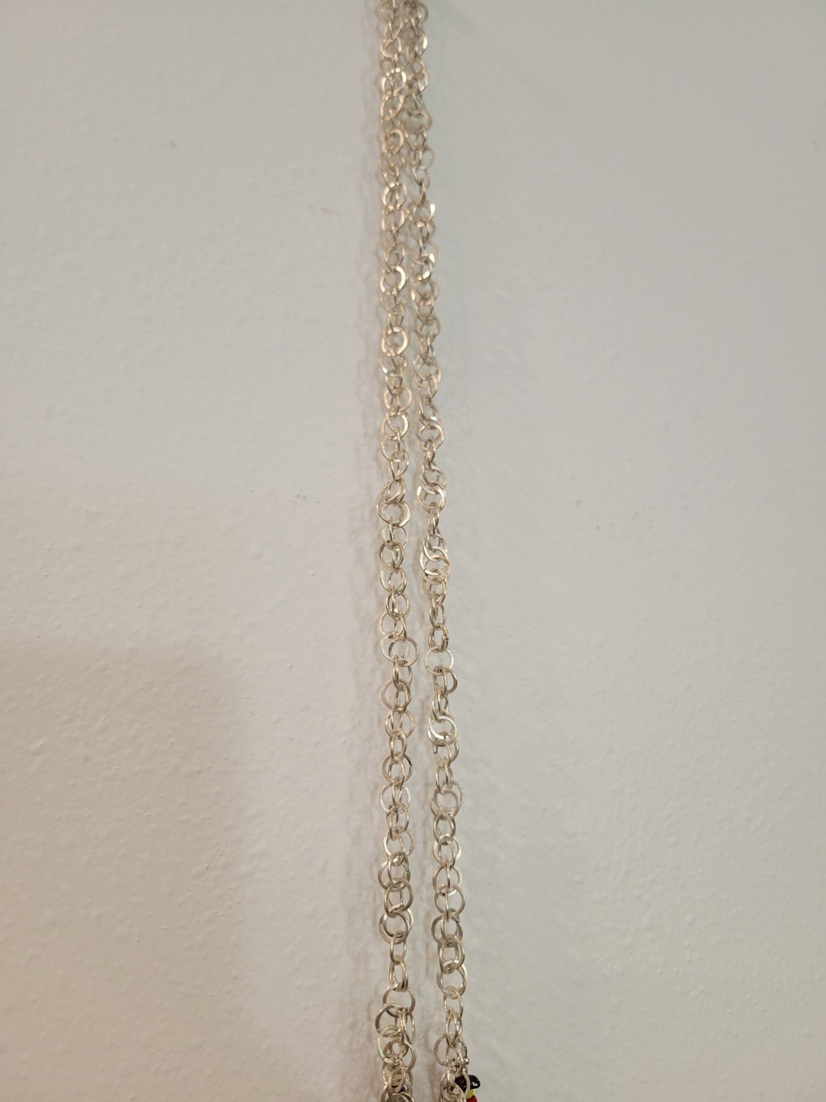 Vintage Multi-stone Tribal Guatemala Coin Charm Beaded Strand Silver Toned Boho
