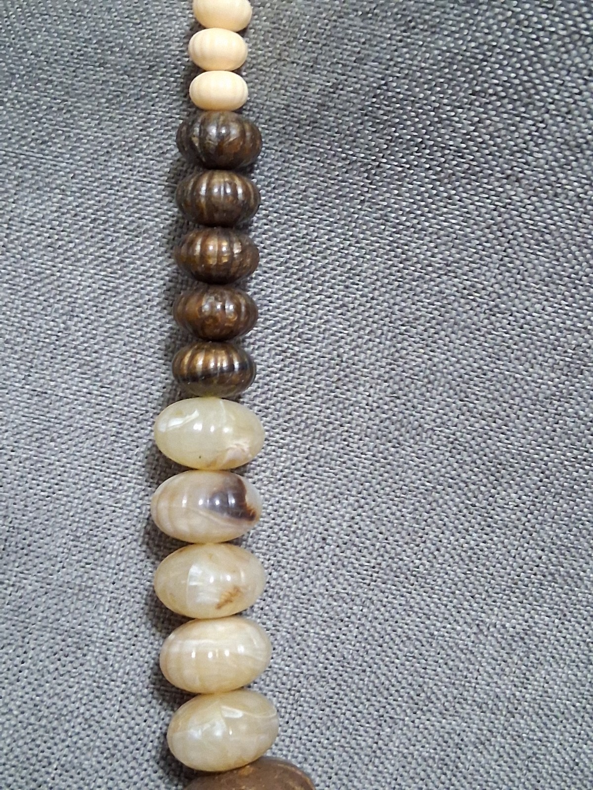 Multi media chunky bead necklace, ethnic style vintage 23″