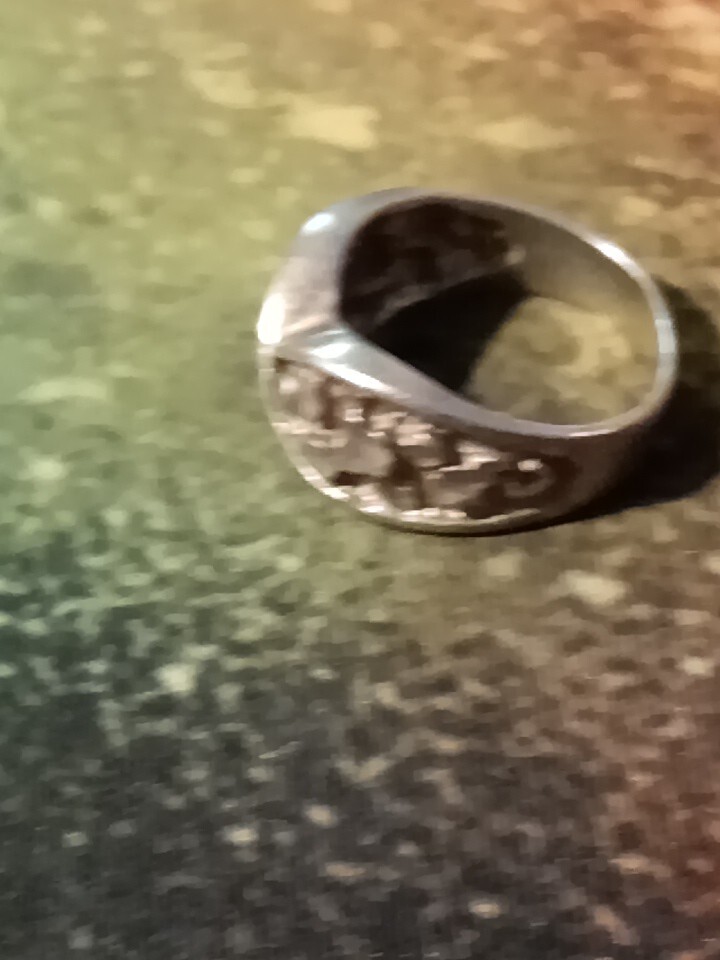 925 Chunk Gold Clamped Mens Ring Vintage