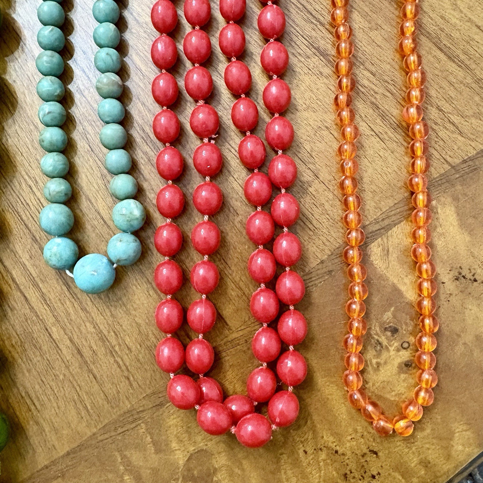 Vintage 1930 – 1960 Plastic Single Strand Beaded Necklace Lot MCM Art Deco