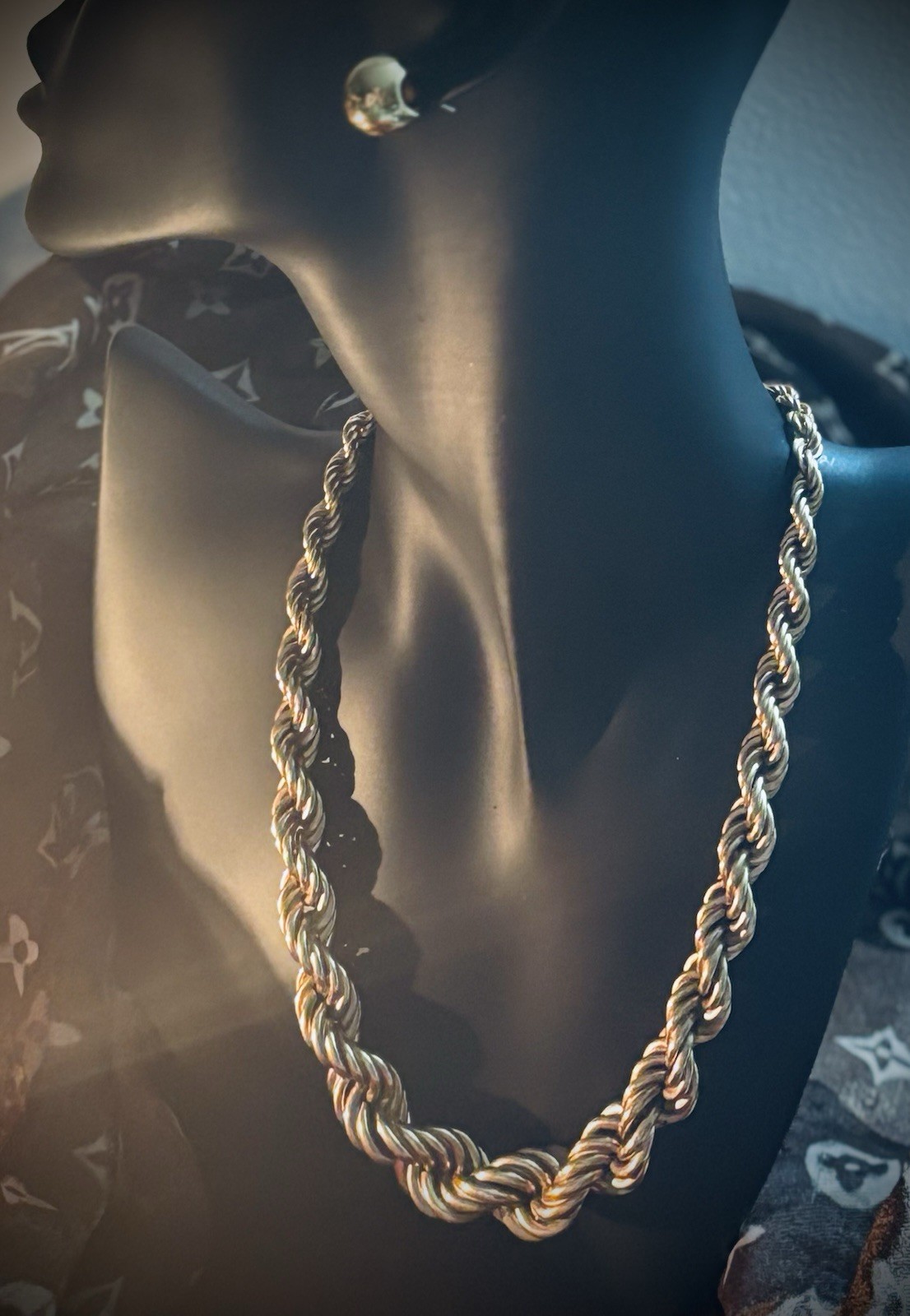 14k “Dookie” Chain Italian Gold Graduated, Double-Twist-Rope Vtg 16in necklace