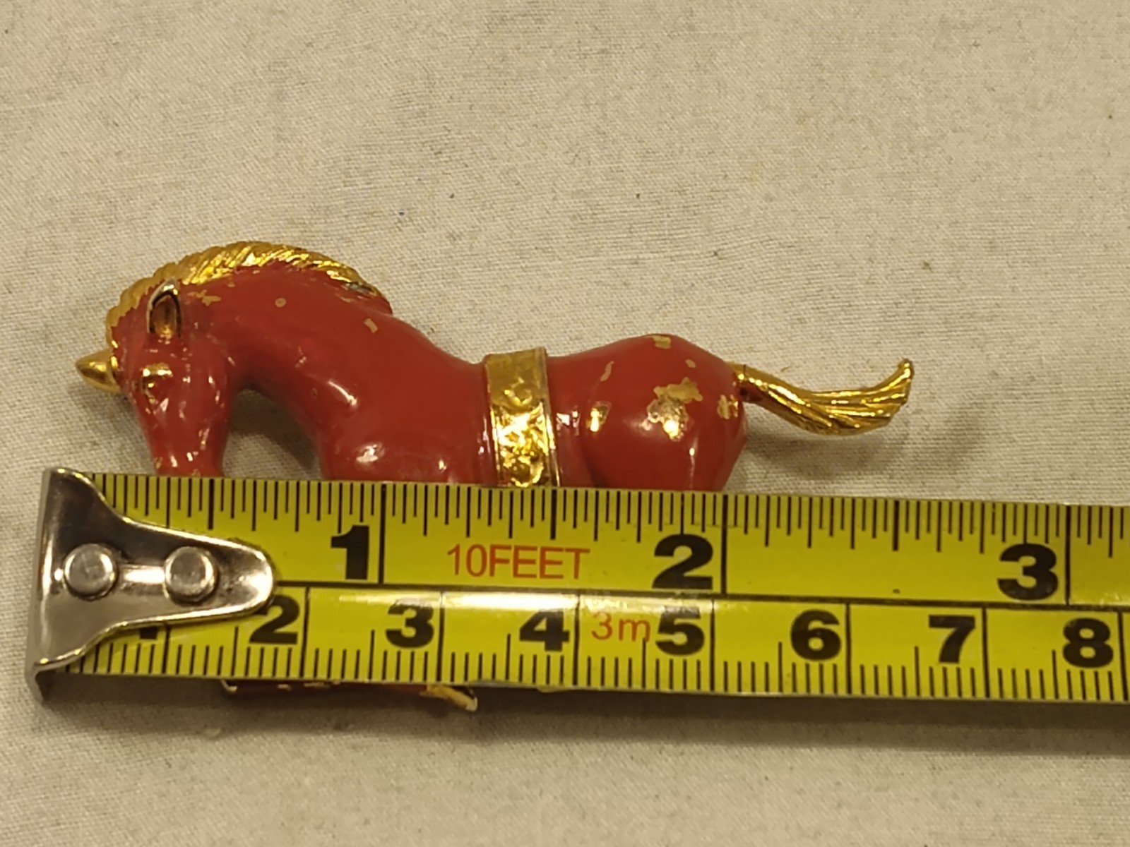 Vintage Red Horse Brooch Pin Equestrian