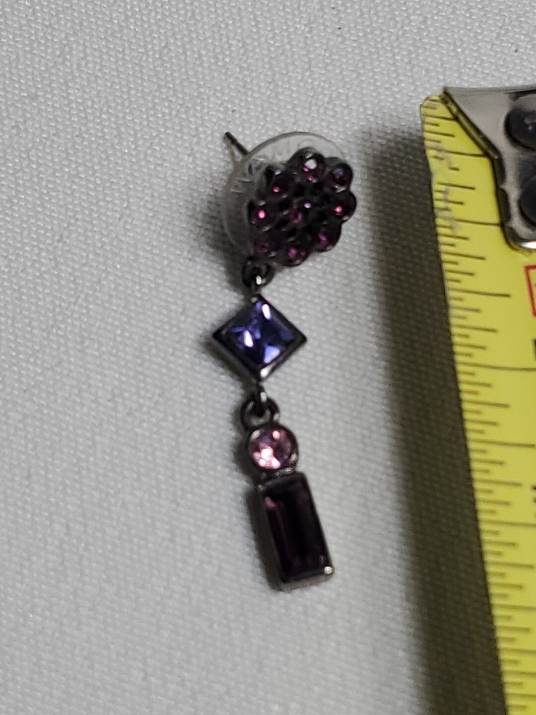 Roman Multicolor Necklace Earring Pinks & Purples Glass Bagettes