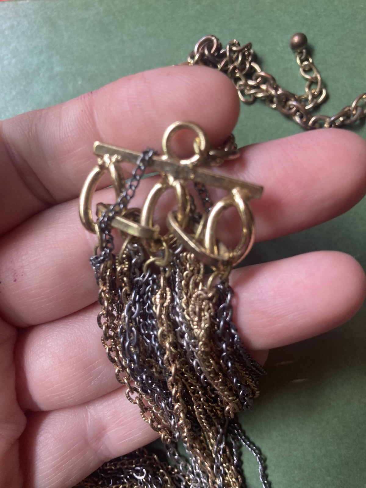 Rockstar Lots Of Chains Vintage 22 Inches Long Mixed Metals Brutalist Modernist