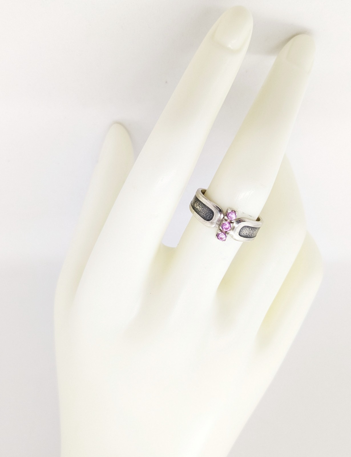 Vintage Elegant RING Silver 925 with Chic Bright Stones -size: 8US (18.5mm)| #46