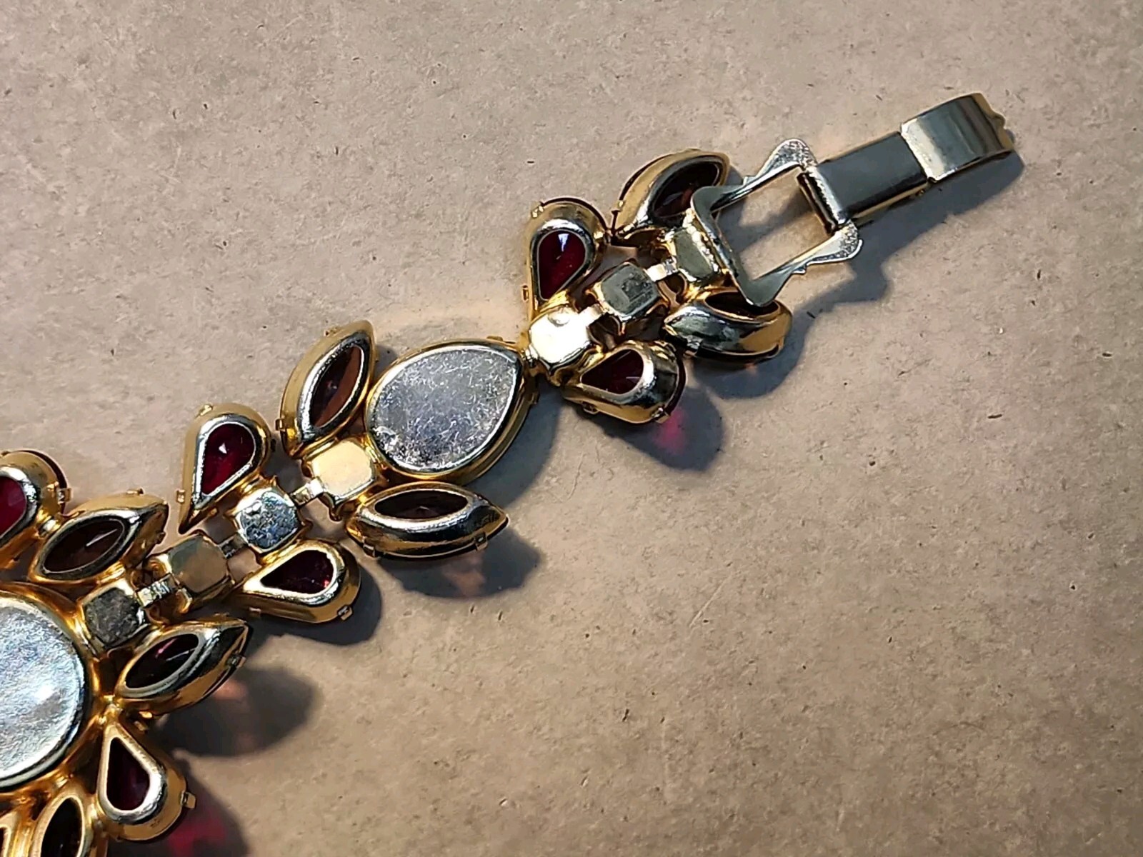 Vintage Juliana Amethyst Red Watermelon Vitrail AB Demi Parure Bracelet Earrings