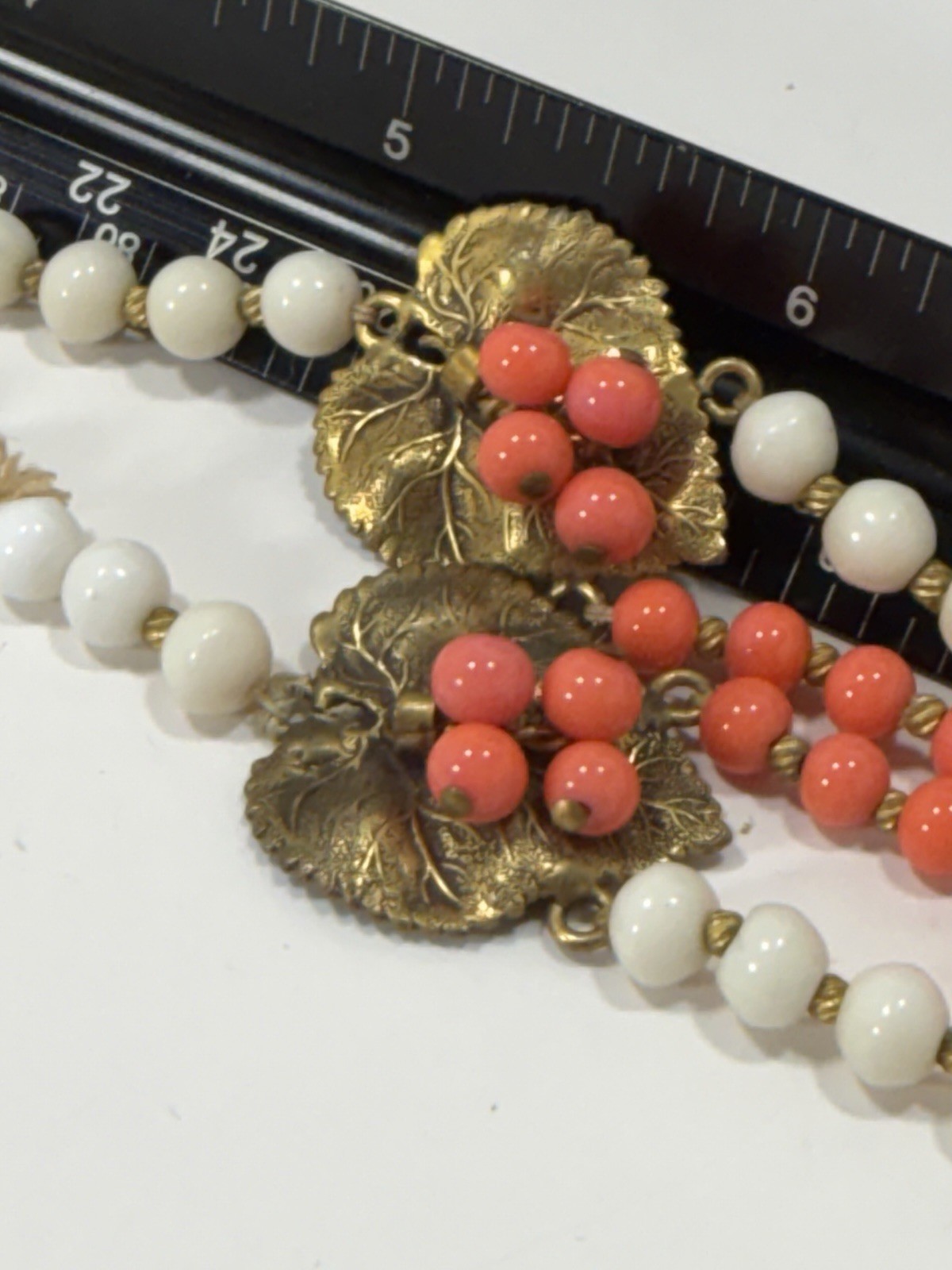 Stunning Antique Natural White & Pink Coral 18” Necklace 34g