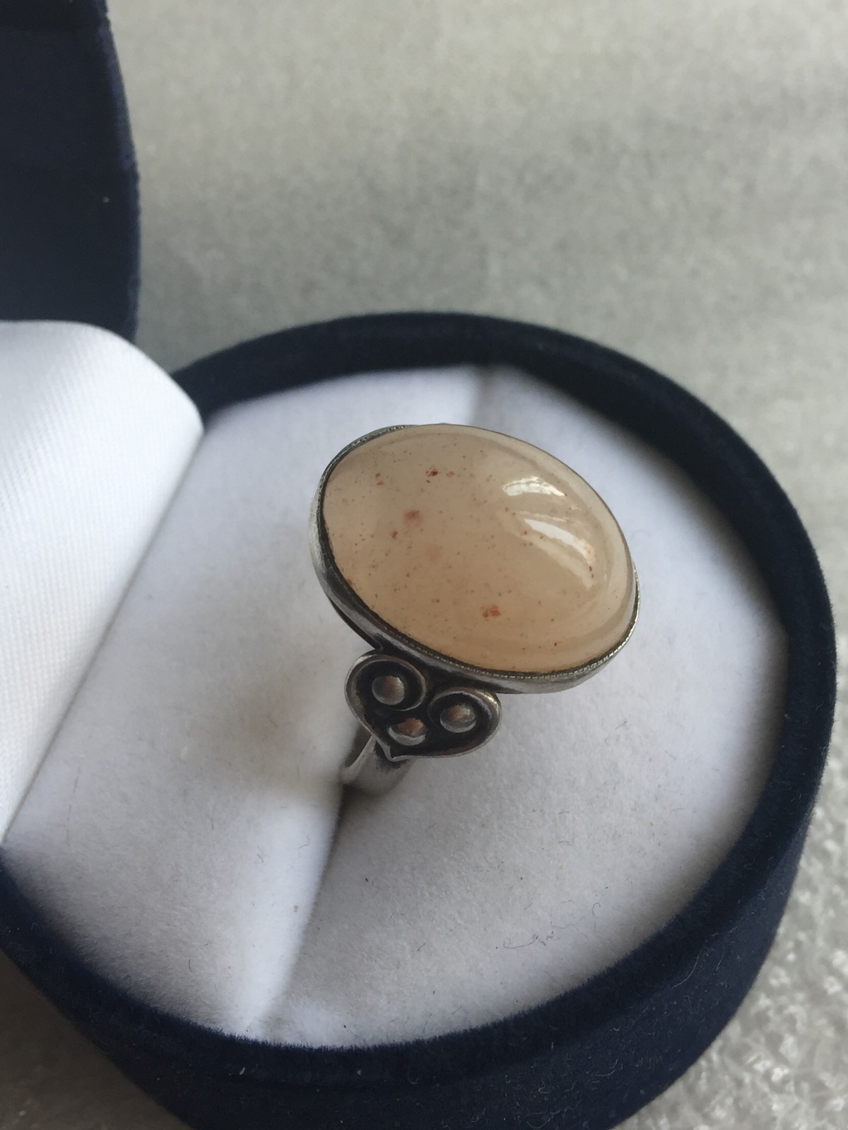 Rings USSR Rings Vintage Soviet Silver 875 Russia pink beige quartz